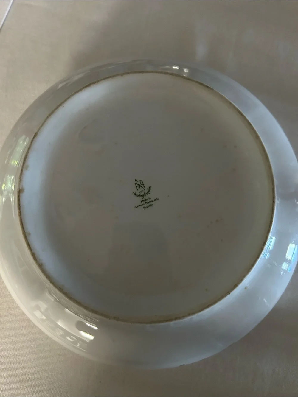 Henneberg Porzellan 1777 Floral Serving Bowl with Gold Trim - White and Multi 9”